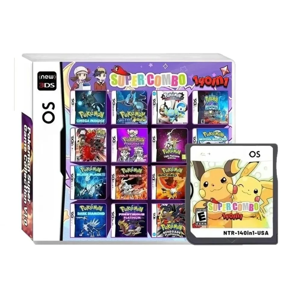 Pokemon 140-in-1 Super Combo V1.0 Retro NDS Video Game Cartridge English Version - Children's Gift Collection — image 2