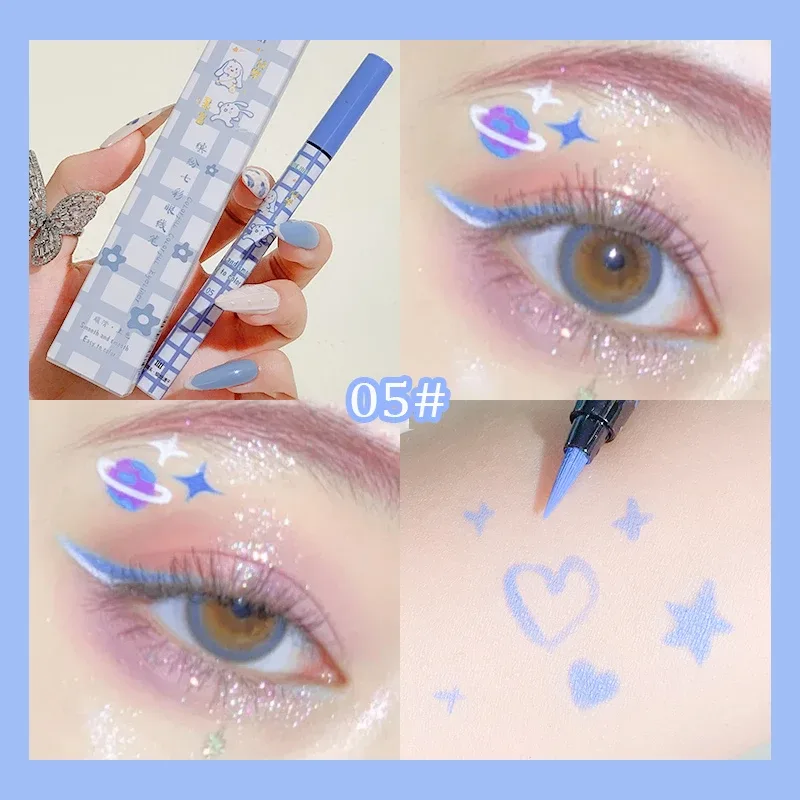 สีสันอายไลเนอร์ดินสอ Matte กันน้ำไม่ Blooming อายไลเนอร์ Long Lasting Liquid Eye Liner ปากกาแต่งหน้าเครื่องสำอาง