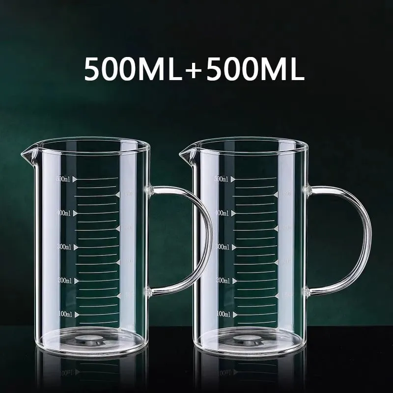 1/2pcs Glass Measuring Cup With Handle Heat-resistant Laboratory Beaker Kitchen Milk Coffe Measuring Mug 250/350/500/1000ml — image 16