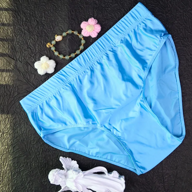 new Mens Briefs Underwear Satin-like Breathable Low-Rise Underpants Male Panties Men's glossy underwear — image 41