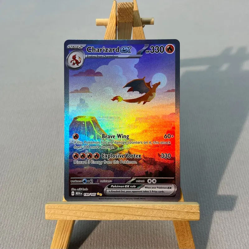 MEW PTCG13-003 Tcg proxy PKM Cards Charizard ex Bulbasaur Charmeleon Rare Collection Battle Toys Gifts for Hobbies home play