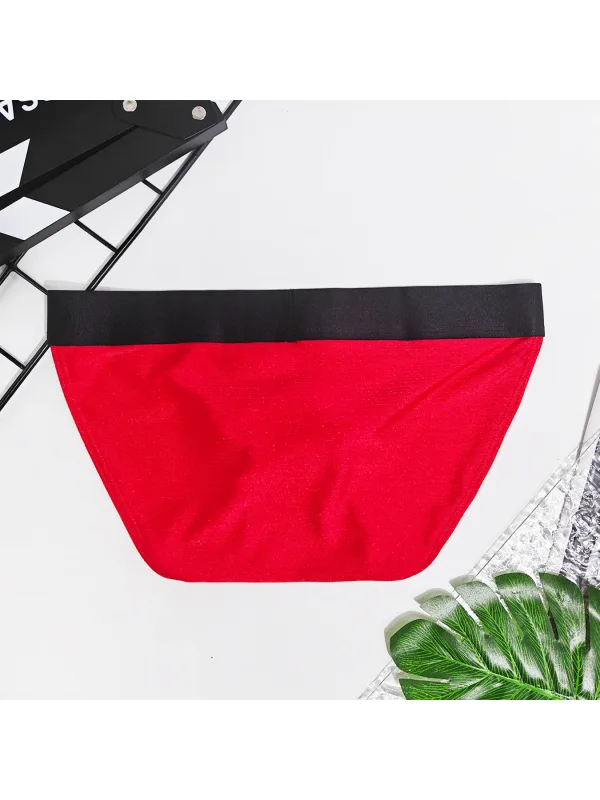Men's Solid-Color Low-Waist Triangle Underwear Breathable Sexy Bottom Pants Trendy 1-Piece Set Mature Style Promotional Price