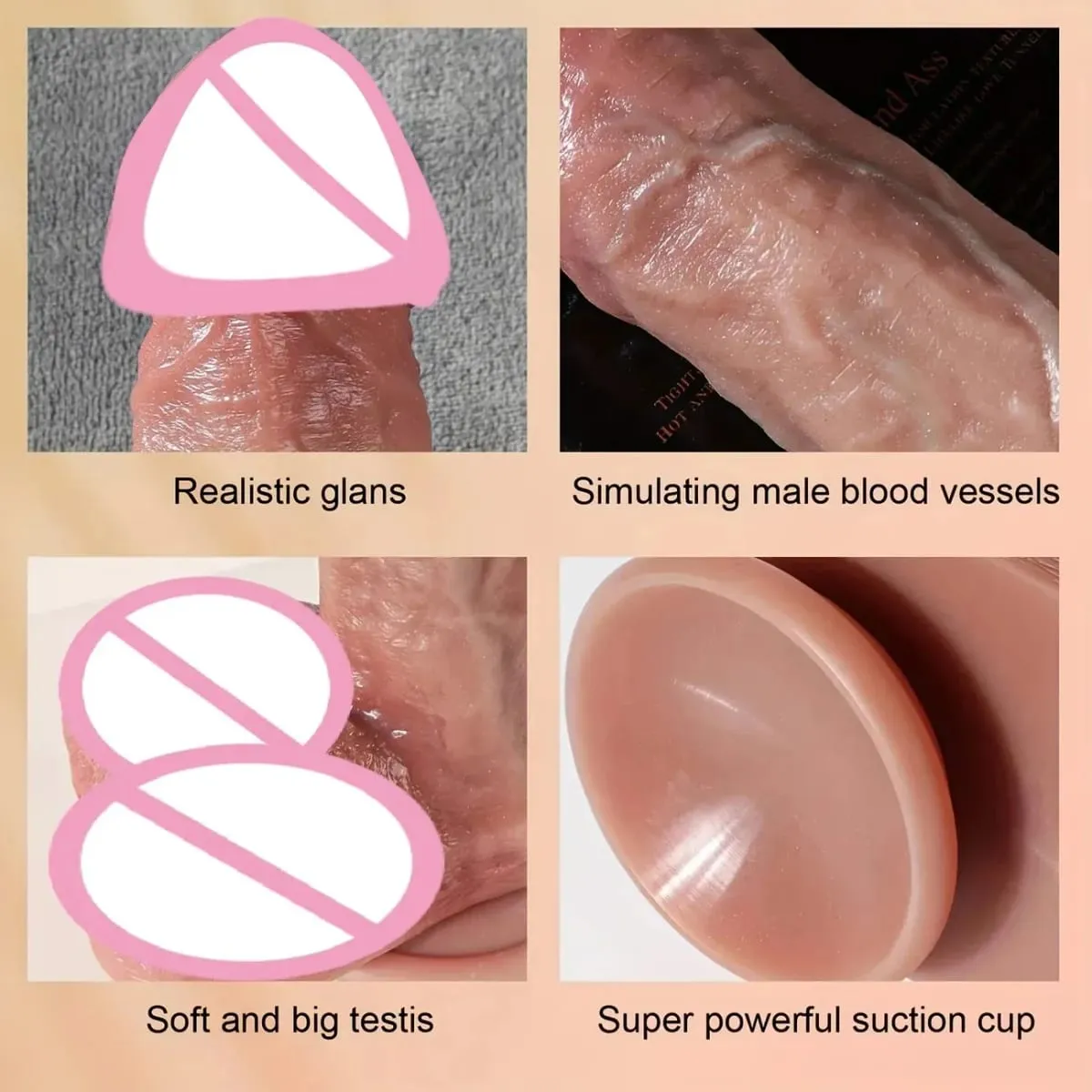 Realistic Dildo with Suction Cup Waterproof Silicone Penis G-Spot Vagina Stimulator Female Masturbator Anal 18+ Adult Sex Toys