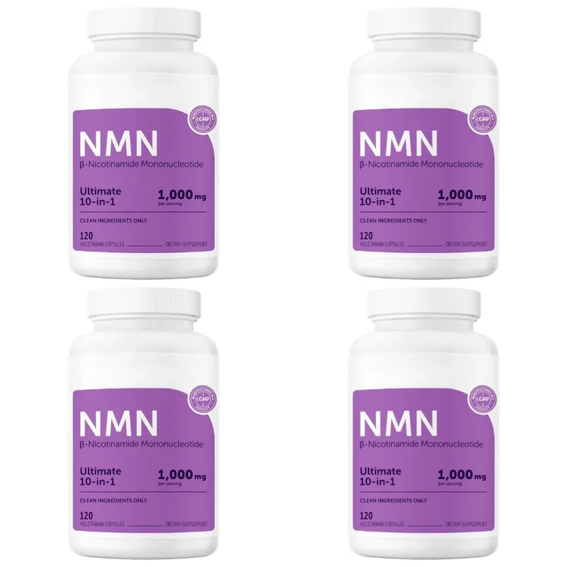 NMN Capsules 1000mg Complex with Resveratrol CoQ10 Glutathione & TMG for Daily Cellular Energy Support Non-GMO 120 Capsules