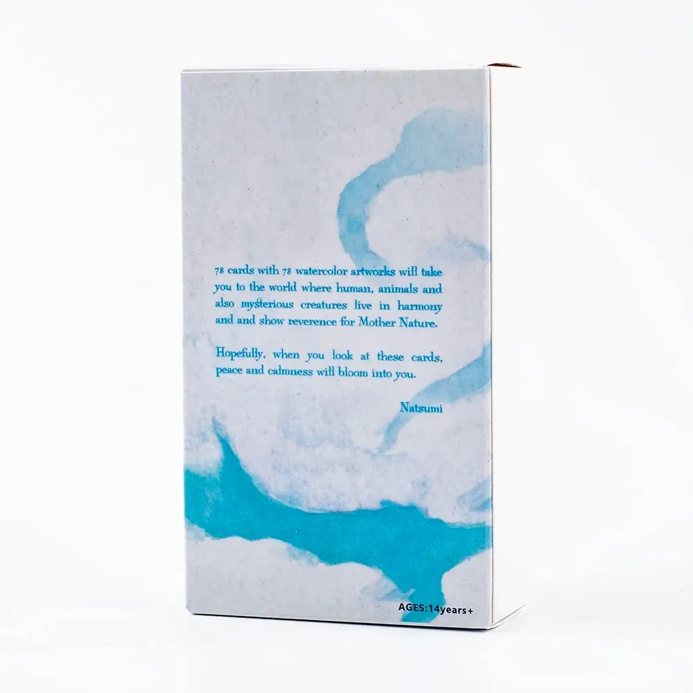 10.3*6cm Hand-Painted Watercolor Tarot Deck - Ocean From The Sky 78 Cards for Meditation & Intuitive Guidance
