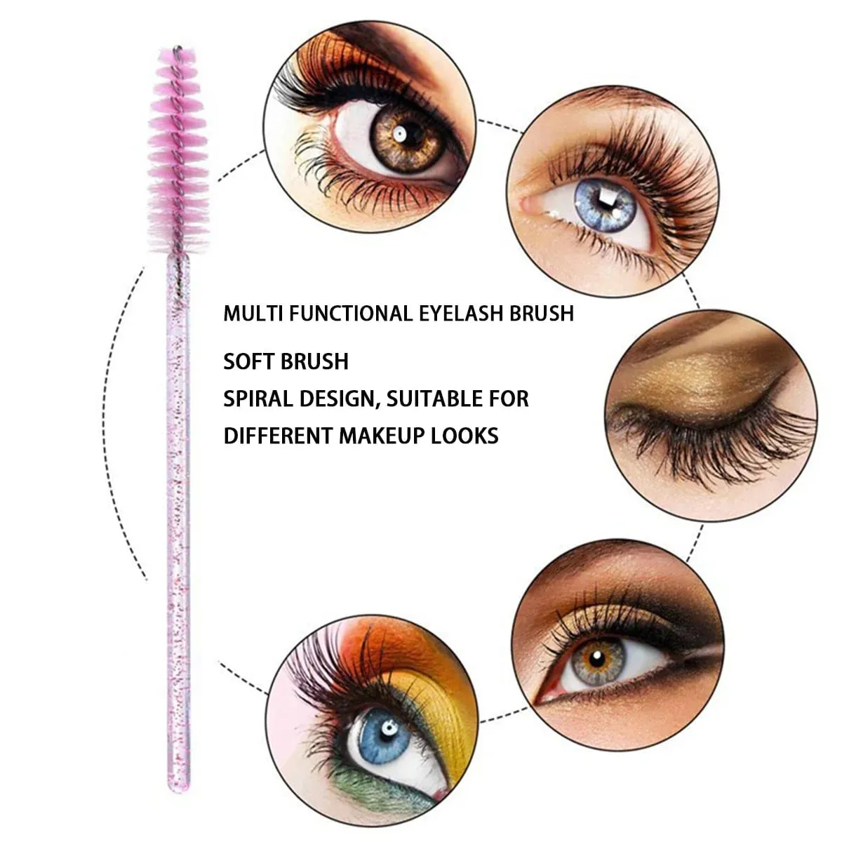 500/1000pcs Eyelash Brush Applicator Χονδρική Lash Mascara Wands Brushes For Eyelash Extension Eyebrow Spoolies Beauty Tools
