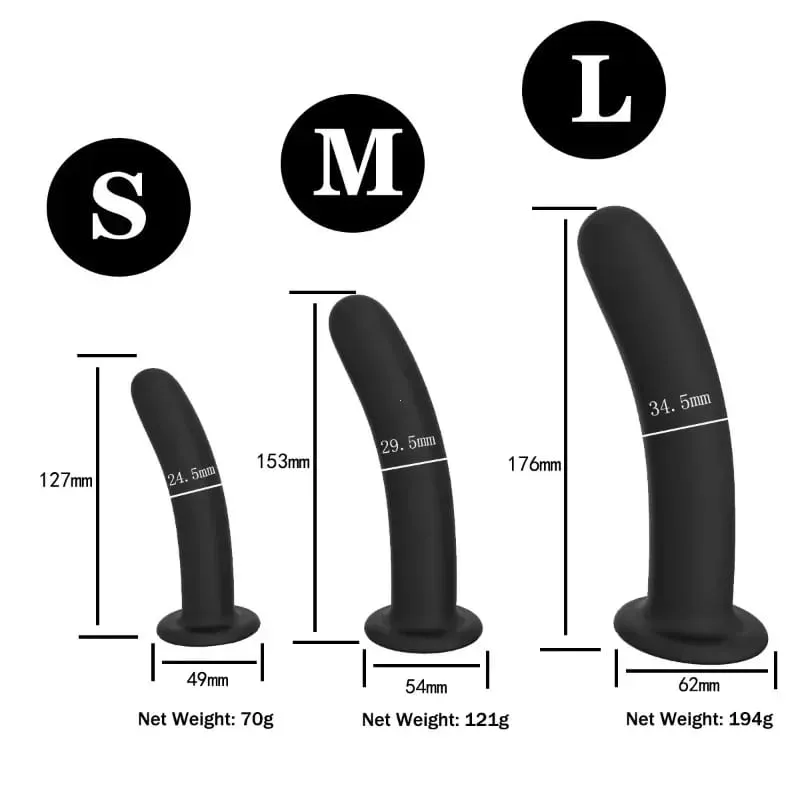 Plug anale butt plug 3 dimensioni plug anali allenamento semplici dildi con forte ventosa giocattoli del sesso anale per principianti e utenti avanzati — image 6