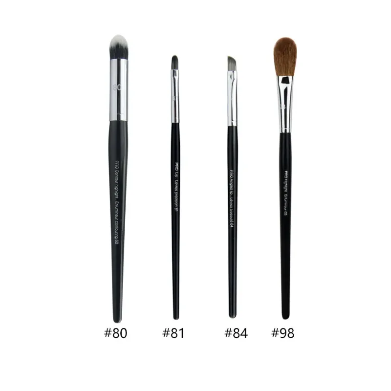 4pcs/set Pro Allover Eye Shadow Makeup Brushes Lip Brow Precision Concealer Blending Domed Crease Smudge Highlight Make Up Brush