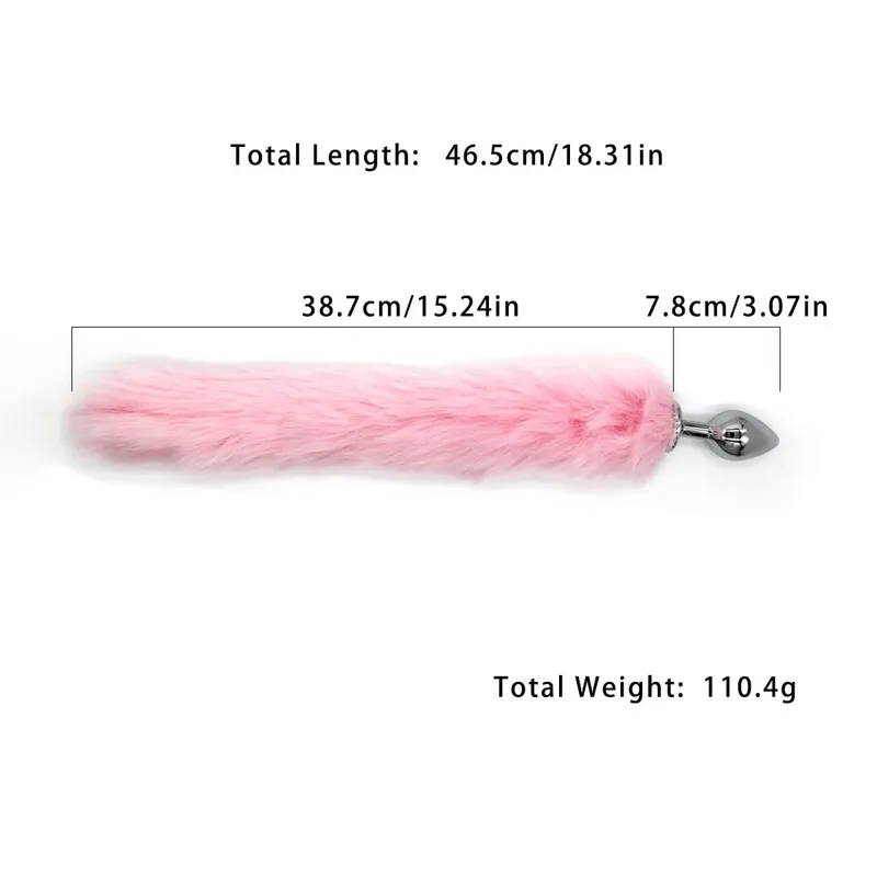Metal Anal Plug with Long Fluffy Tail – Fox Tail Butt Plug for Cosplay Role Play BDSM Adult Toy — image 7
