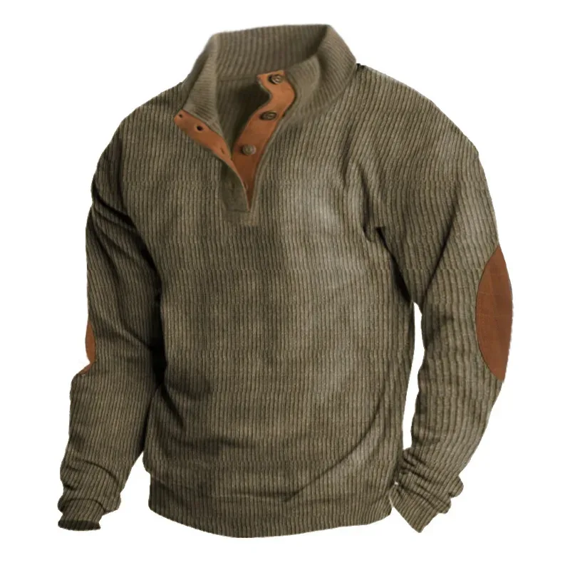 2026 Autumn Winter New Men Corduroy Stand Collar Long Sleeve Jacket Outdoor Casual Sweatshirts — image 16