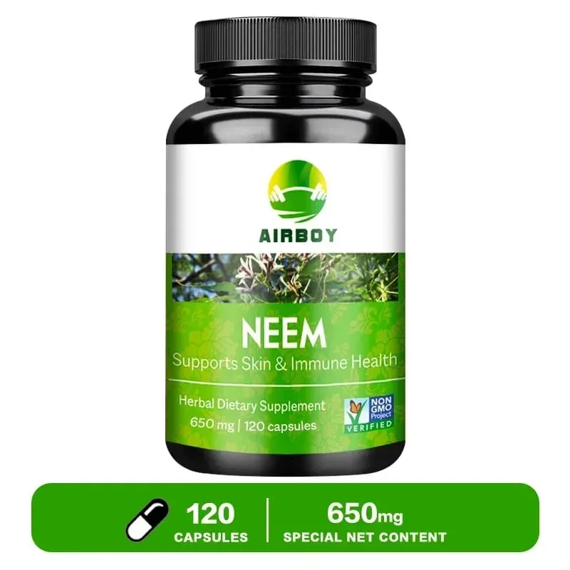 Organic Neem Supplement - Herbal Acne Supplements Supporting Clear Skin and Detox Supports Immune Health