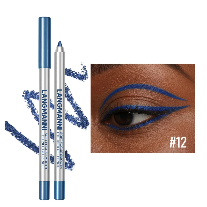 Matita gel per eyeliner brillante perlescente, impermeabile e resistente al sudore, a lunga durata, liscia e facile da colorare, trucco per gli occhi delle donne