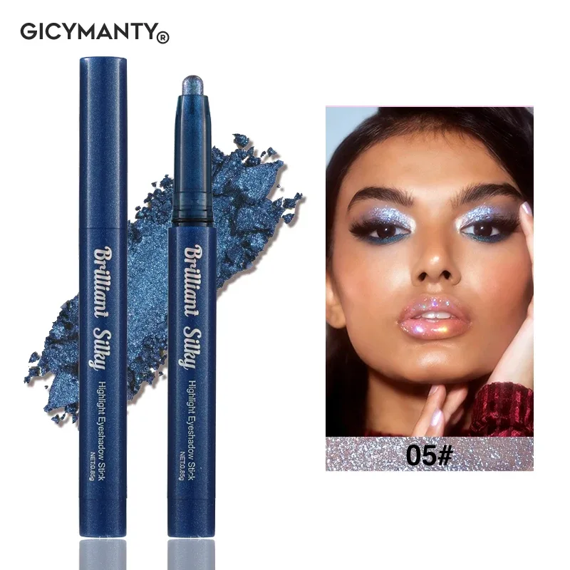 Sparkle Eyeshadow Stick Highlight Eye Pencil Shimmer Pearl Long-Lasting Waterproof Multi-Use Eye Makeup Beauty