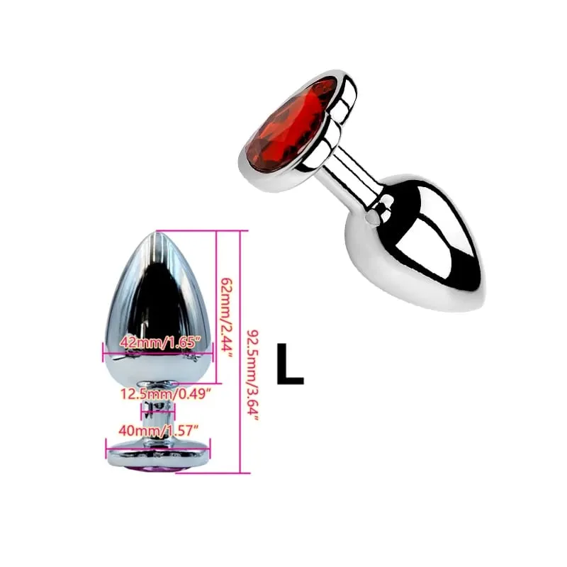Heart Shaped Metal Anal Plug Butt Plug 6 Colors S/M/L Sizes Unisex Adult Sex Toys for Men Women Anal Massager Pleasure Toy — image 19
