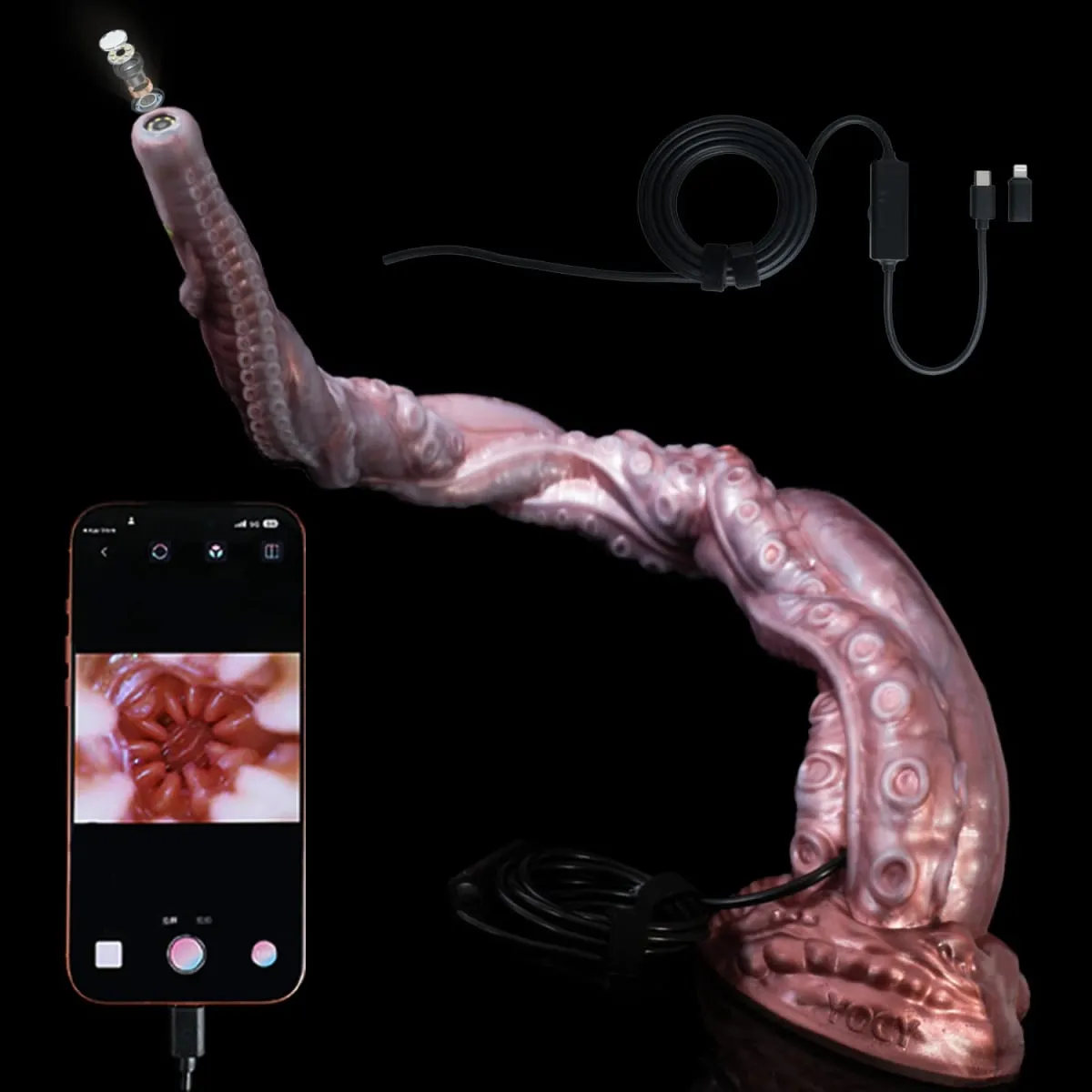 3MP HD Endoscope Camera Silicone Anal Plug With 8 LED Lights Real-Time Viewing Dildo IP68 Waterproof Sex Toys For Adult — image 1