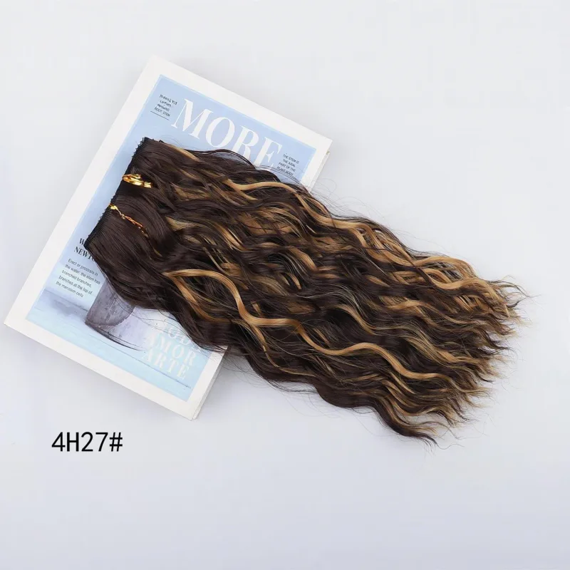 Clip in Hair Extensions 4PCS 14inch Short Curly Wavy Hair Extensions Invisible Lace Weft Soft Synthetic Hairpieces for Women