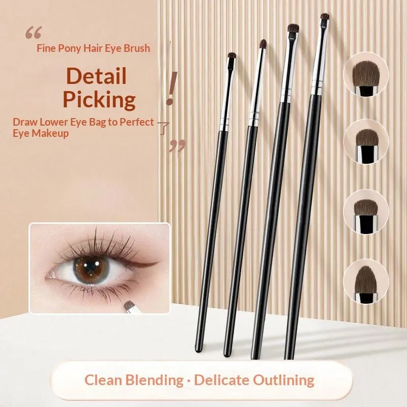 4/6Pcs Undereye Smudge Brushes Soft Eyeliner Brush Perfect Eye Makeup Tools Eye Detail Brushes Set Horse Hair Eyeshadow Brushes