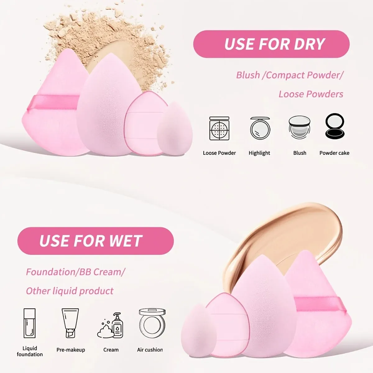 24PCS Vegan Makeup Kit - Hypoallergenic Brushes & Sponges with Travel Case Pastel Beauty Set for Sensitive Skin (Gift Ready) — image 3