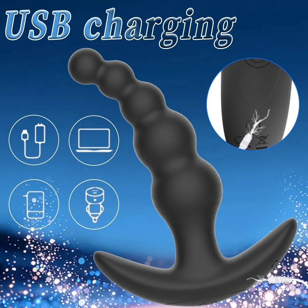 APP Control Vibrating Butt Plug Anal Beads 9 Vibrator Modes G-spot Vibrator Prostate Massager Sex Toys for Men Women Couples