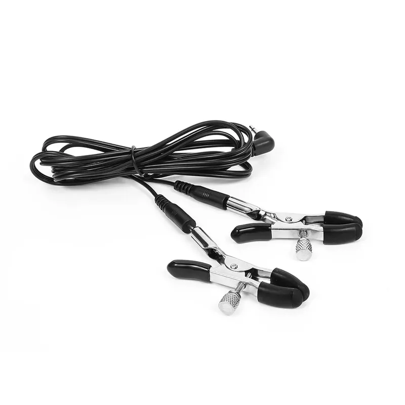Nipple Vibrator Electric Shock Nipples Clamps Breast Stimulation Metal Labium Clitoris Clips Adult Toy Sex Toy For Women Men Gay