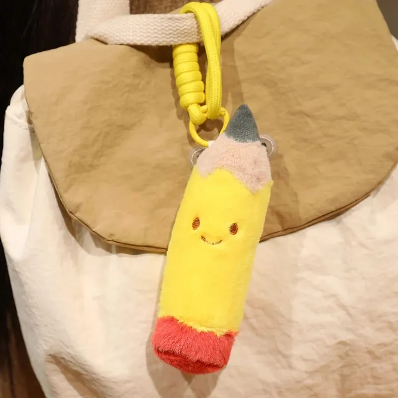 13/20cm Pencil Case Stationery Plush Humanoid Toy Stuffed Kawaii Eraser Ruler Doll Pendant with Loop Plushie Decor for Bag — image 13