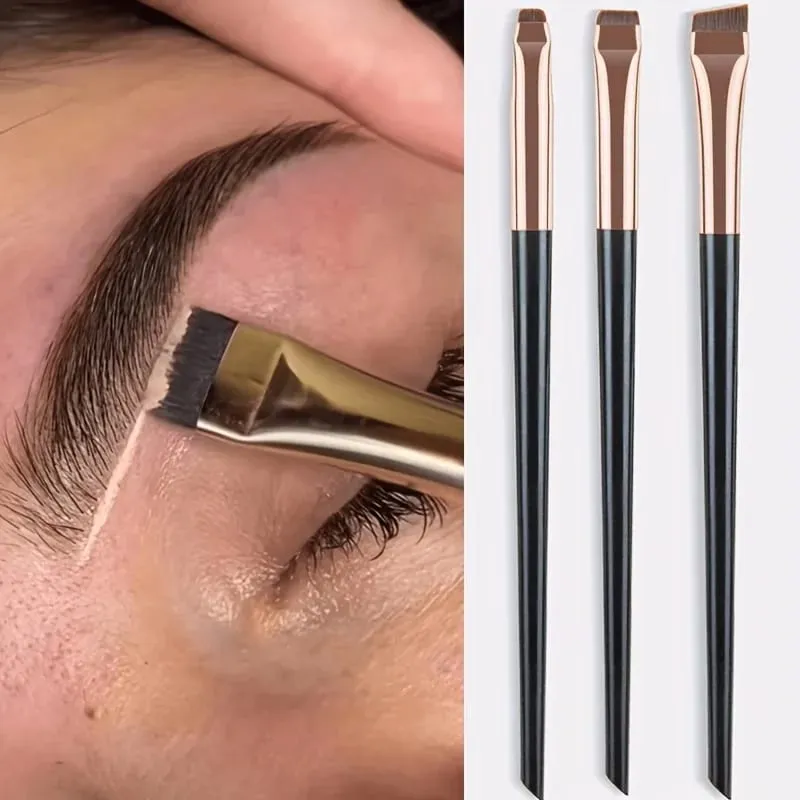 3-teiliges Make-up-Pinsel-Set, Klingen-Eyeliner-Pinsel, feiner schräger Kopf, Augenbrauenpinsel, Umriss, Eyeliner, ultradünner Lidschattenpinsel, Make-up