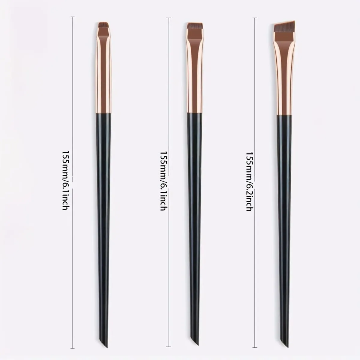 3-teiliges Make-up-Pinsel-Set, Klingen-Eyeliner-Pinsel, feiner schräger Kopf, Augenbrauenpinsel, Umriss, Eyeliner, ultradünner Lidschattenpinsel, Make-up