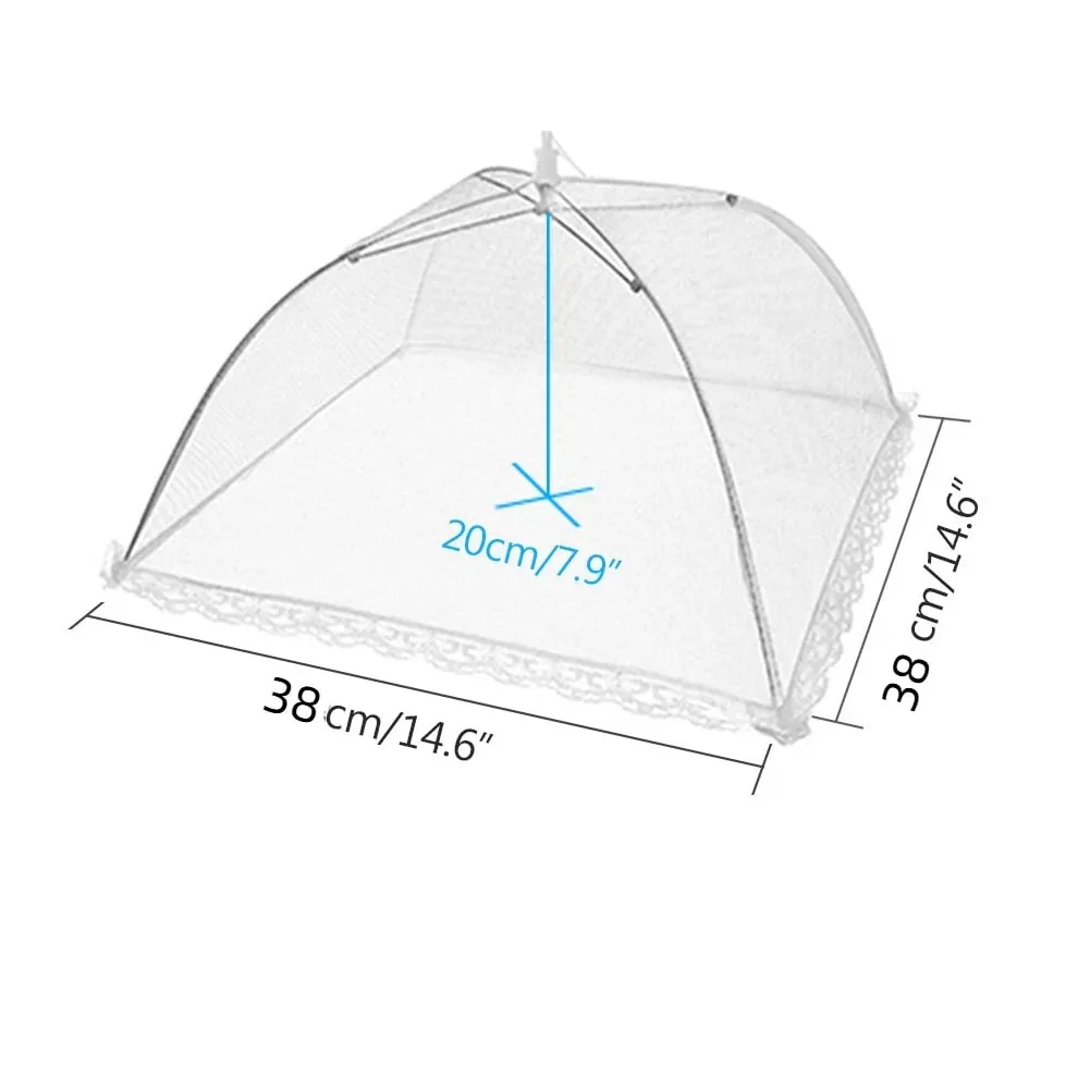 Large pop-up white mesh food cover tent - foldable and washable suitable for outdoor picnics barbecues and parties