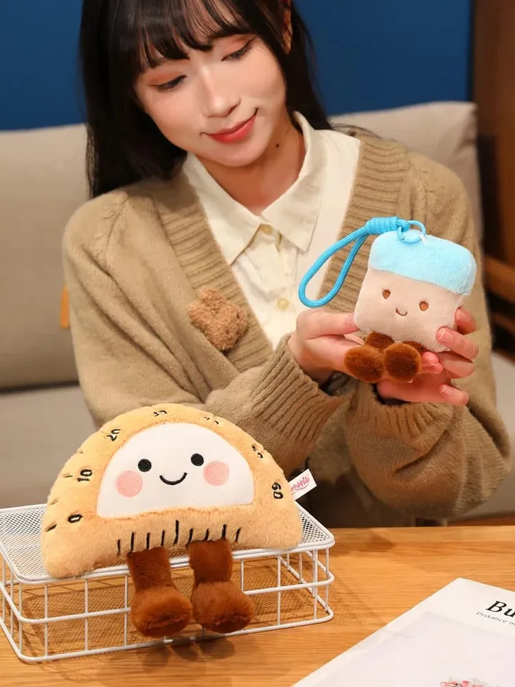 13/20cm Pencil Case Stationery Plush Humanoid Toy Stuffed Kawaii Eraser Ruler Doll Pendant with Loop Plushie Decor for Bag — image 8