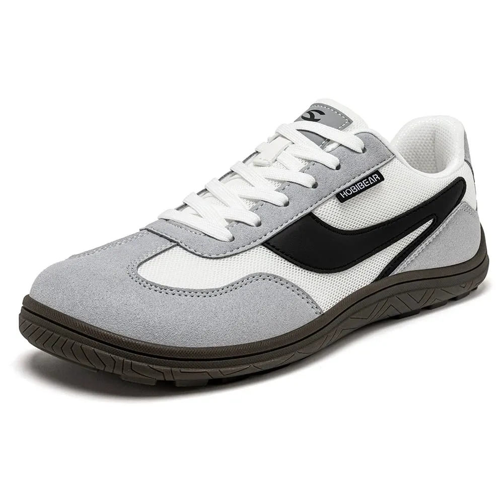 Sapatos descalços largos das mulheres dos homens zero gota tênis minimalistas malha de couro artificial retro sapatos de caminhada