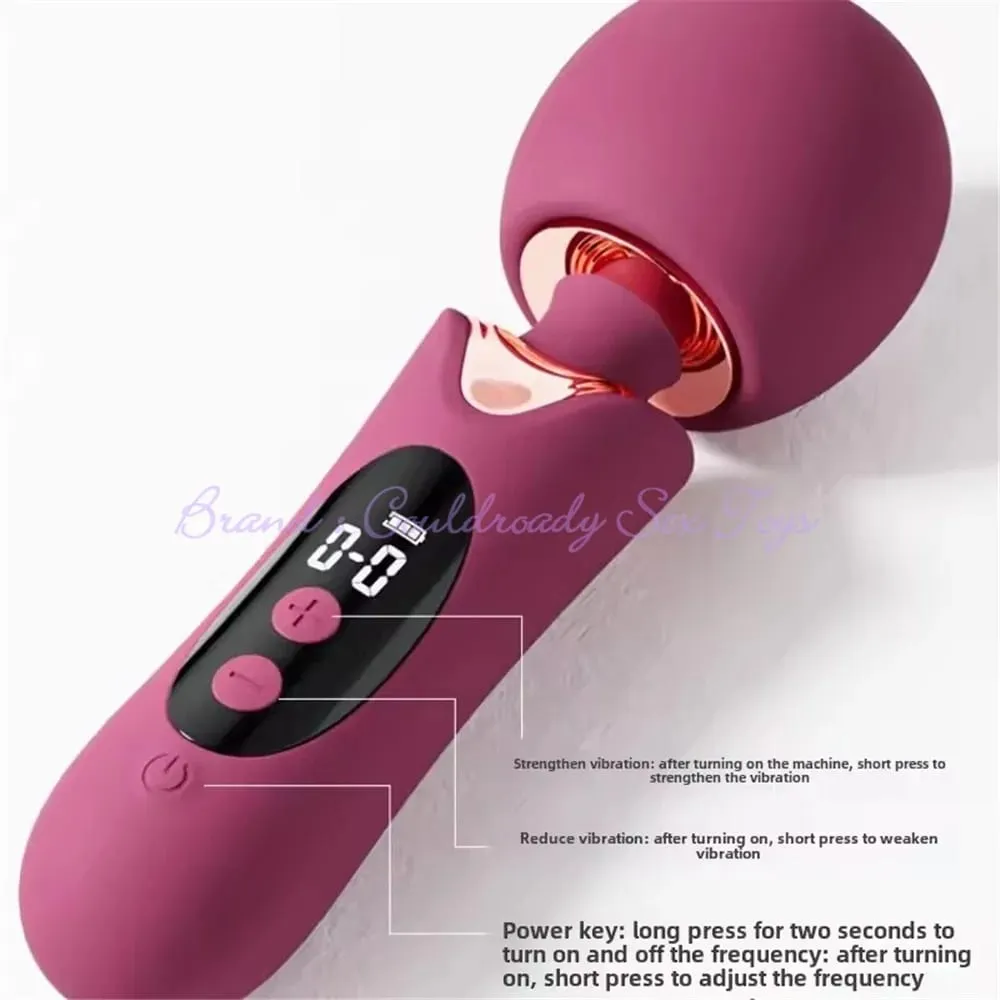 強力液晶 AV 震動器搭配大頭女性身體按摩器性玩具女性陰蒂 G 點陰道刺激魔棒
