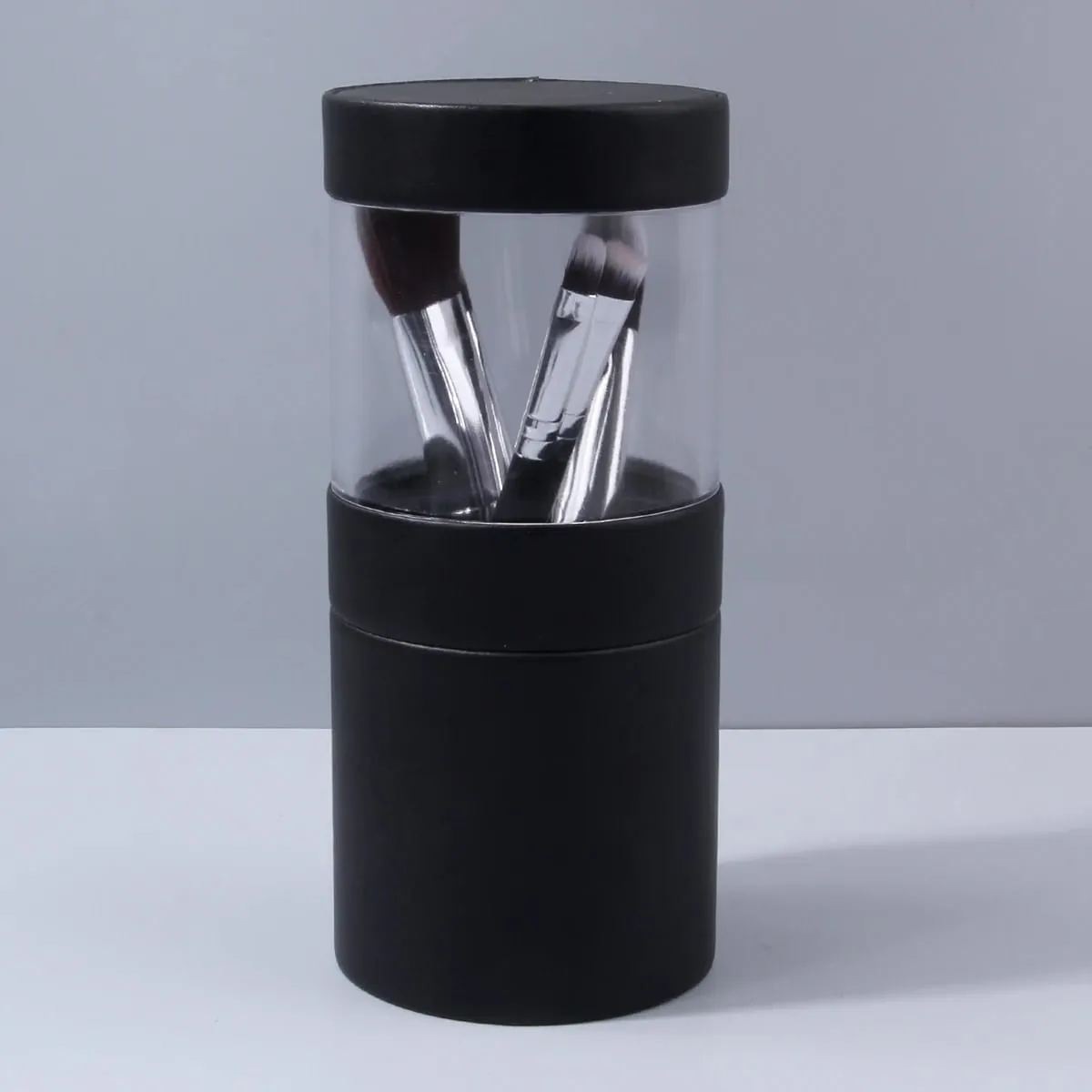 1PCS Black Makeup Brush Holder Transparent Top Storage Case for Cosmetic Brushes — image 4