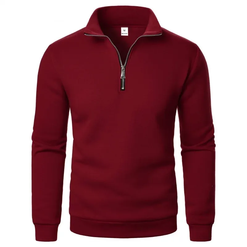 Spring Autumn new Casual Half Zipper stand collar sweatshirt Trend Simple slim men Pullover long sleeve tops Men's sweatshirt — image 19