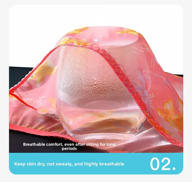 Men's 3D Space Capsule Molded Pouch Briefs Floral Print Sheer Mesh Ice Silk Ultra Thin High Elastic Male Underwear — image 11