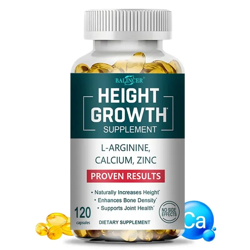 Height Growth Supplements Calcium Vitamin D3 Zinc Bone Strengthening Natural Height Increase for Children Teens Adults — image 1