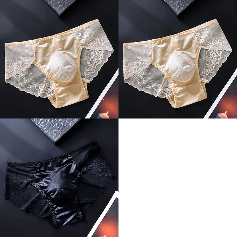 3PCS Men Sexy Lace Triangle Briefs Sexy Low Waist Seamless Panties Male Thin Breathable Comfortable Transparent Underwear — image 16