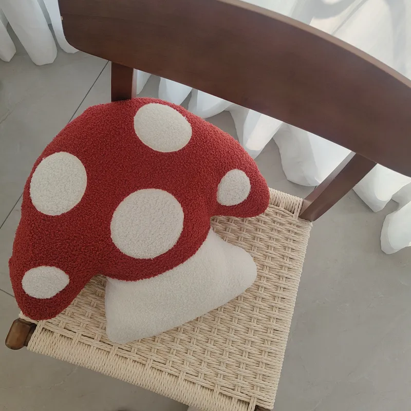45x40cm Mushroom Pillow Soft Stuffed Plush Toys Simulated Mushroom Sofa Cushion Living Room For Home Children Girl Birthday Gift — image 1