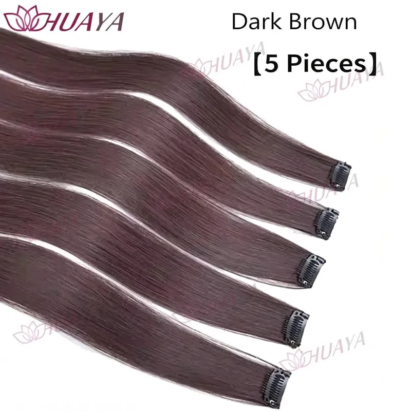 Synthetic 24-inch BB clip-in hair extensions 5 pieces per set one clip per piece seamless hairpieces.Easy and comfortable to w — image 10