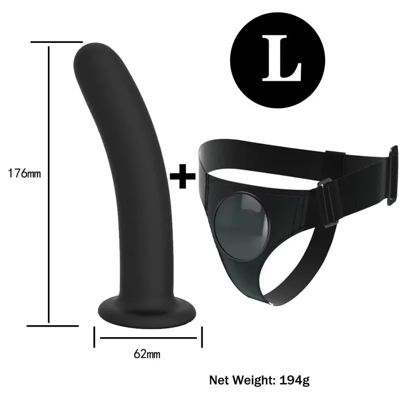 Adjustable Silicone Strap On Dildo Harness with Strong Suction Cup Slim Curved Pegging Dildo Wearable Sex Toy for Women Men Cou — image 6