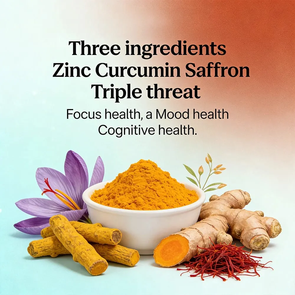 Curcumin Capsules 400mg Plus Saffron and Zinc Relieve Joint and Muscle Fatigue and Benefit Brain Eye and Heart Health — image 6