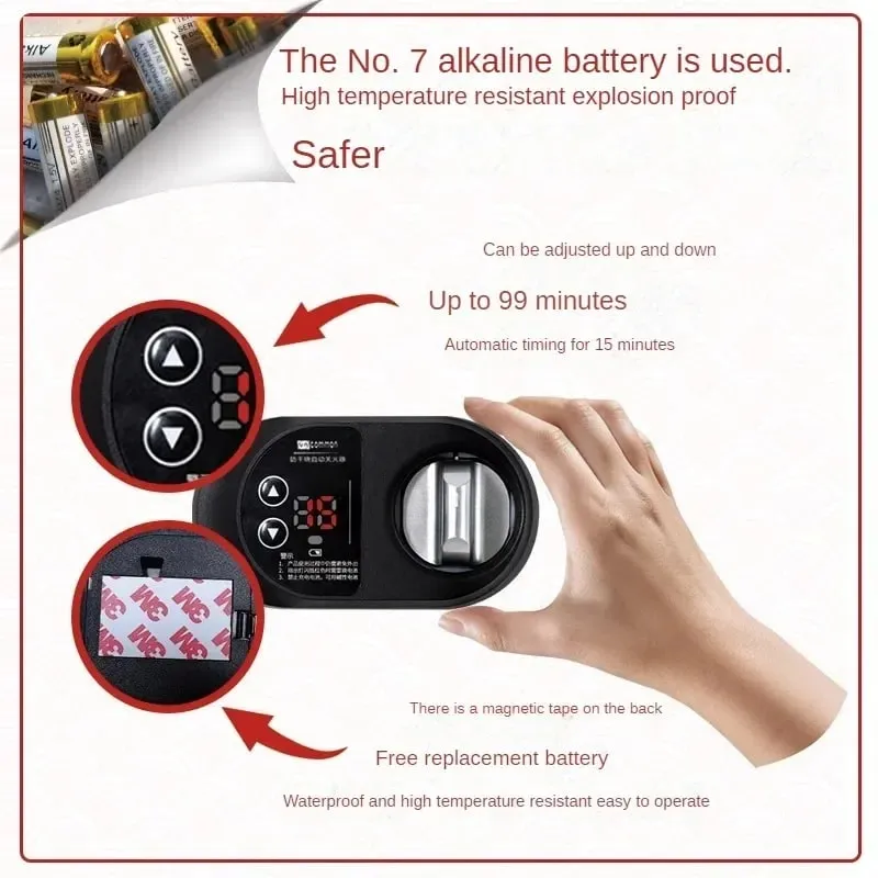 Gasspis automatisk avstängning timer kök intelligent brytare anti torrbränning tillbehör gas naturgas