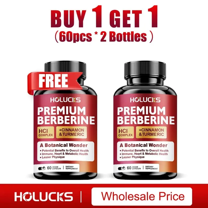 Buy 1 Get 1 Free! Premium Berberine Supplement for Natural Blood Sugar Liver Detox Metabolic Health & Weight Management Aid