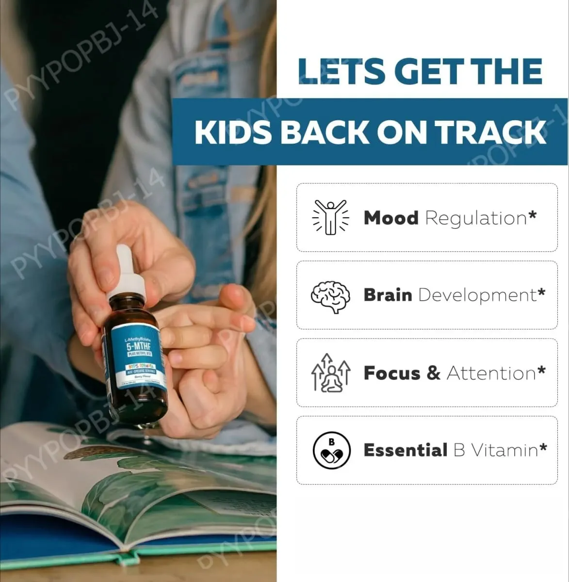 Kids L-Methylfolate 5-MTHF Liquid Drops with Methyl B12 Active Folate Support 1 Fl Oz USDA Organic Vegan Non-GMO — image 4