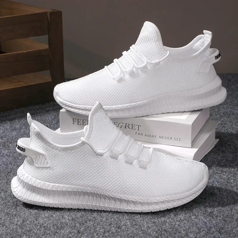 2026 Men's Non-Slip Casual Sneakers Breathable Outdoor Jogging Training Hiking Sports Running Outdoor Weave Knit Lace Up Shoes