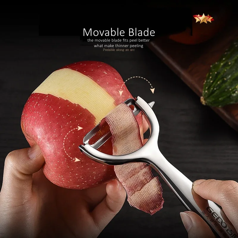 LFGB Certification Ultra Sharp and Durable 420 Stainless Steel Kitchen Peeler Movable Blade Zester Fruit and Vegetable Peeling
