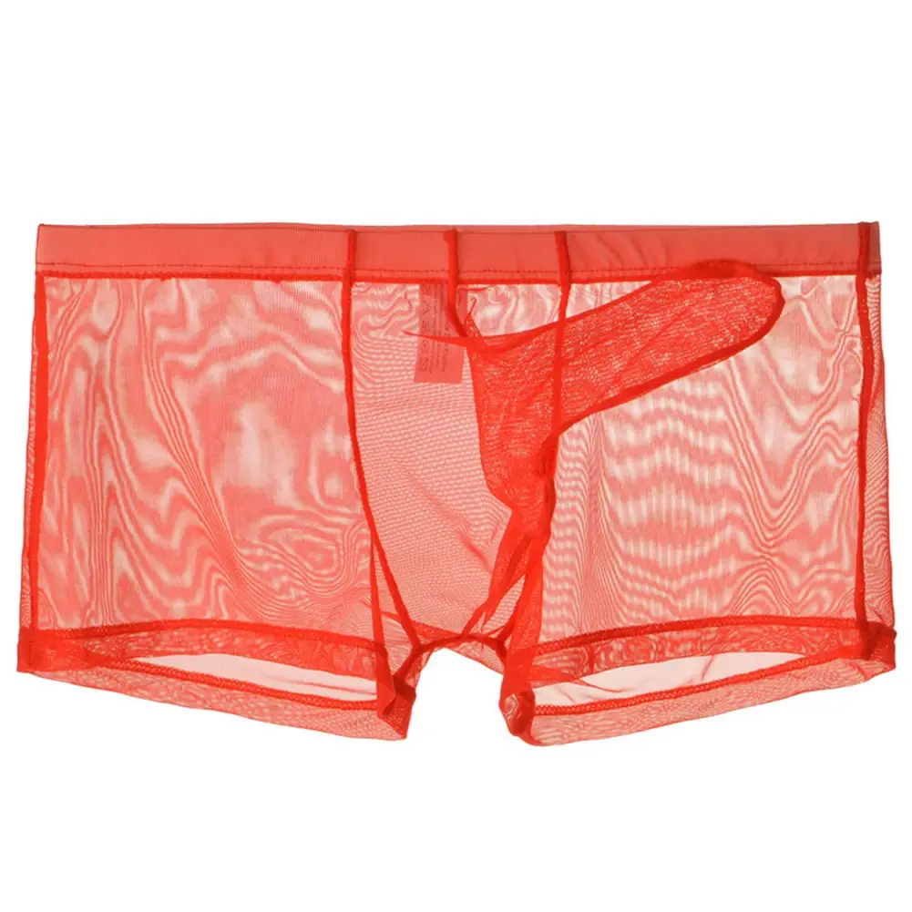 Biancheria intima leggera trasparente da uomo sexy in rete trasparente trasparente con boxer traspiranti, mutandine boxer maschili con separazione di proiettili — image 7