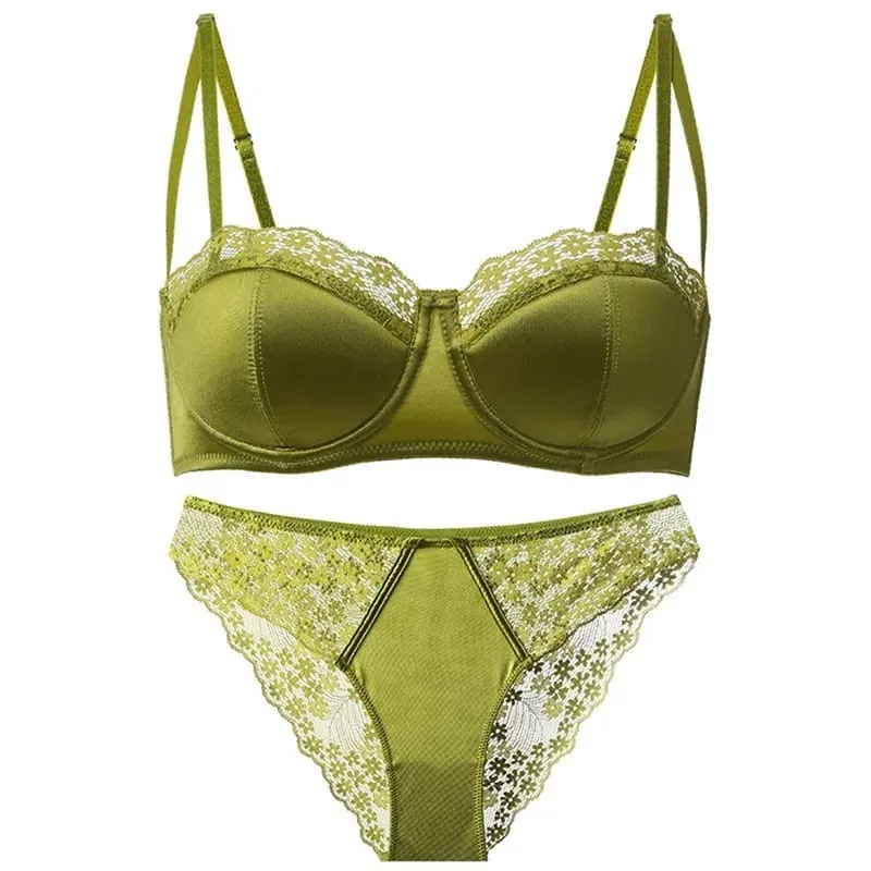 Hot Sale Top Sale Sexy Lingerie Bra Set Thin Underwire Lace Demi Cup Push Up Minimizer Anti Sagging Gather Side Fat Women 32-38 — image 5