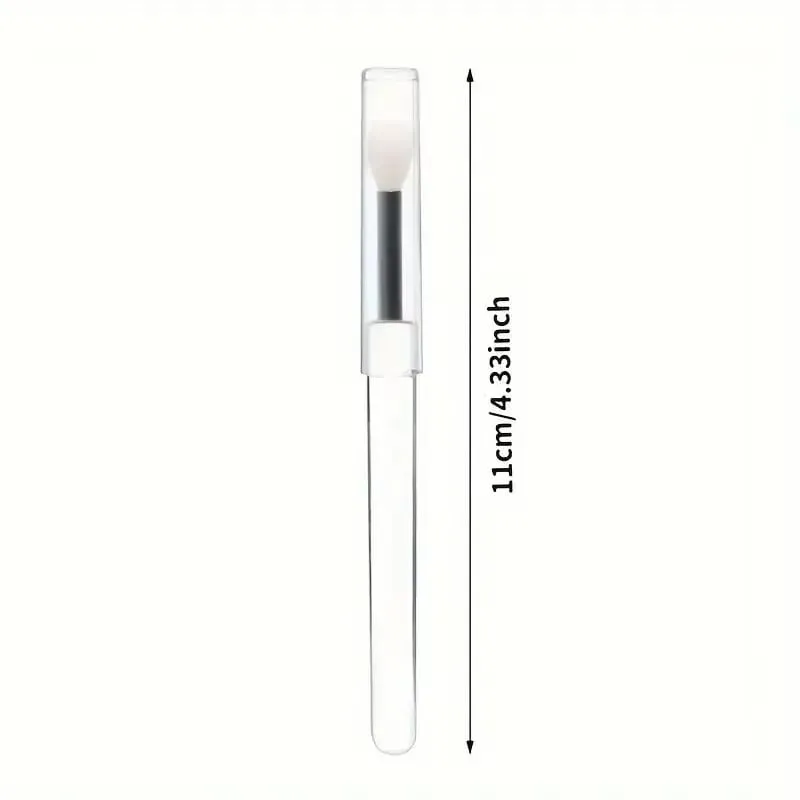 1/3PCS Portable Silicone Lip Brush With Cover Soft Multifunctional Lip Balm Applicator Lipstick Lipgloss Makeup Brushes — image 3