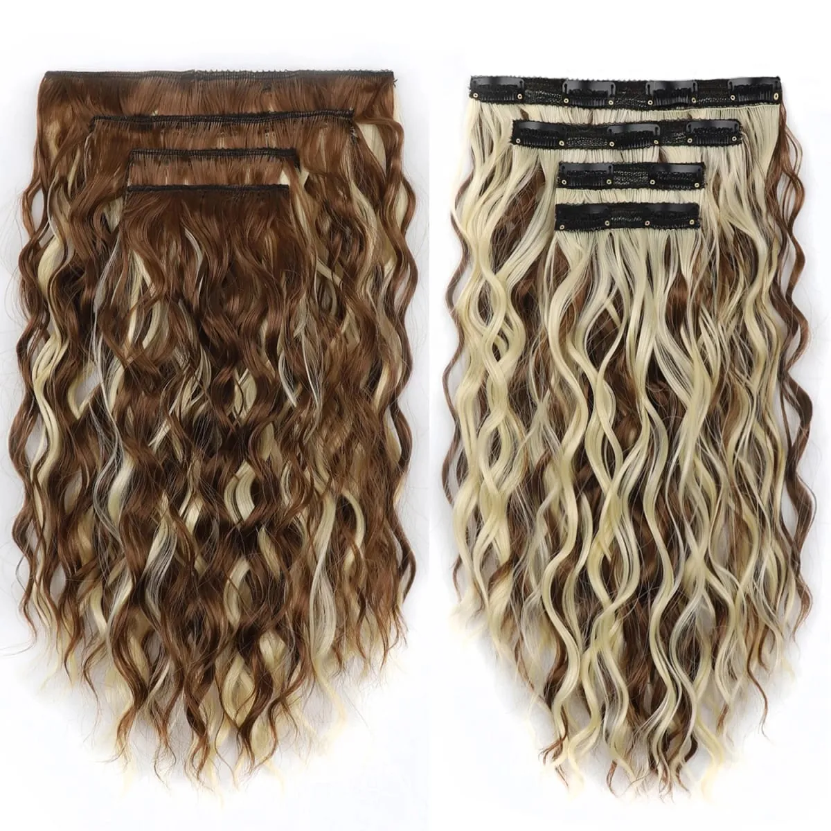 Synthetic Clip-in Women's Short Curly Hair Extensions 4PCS Set 14 Inches Clip-ins Invisible Hairpieces