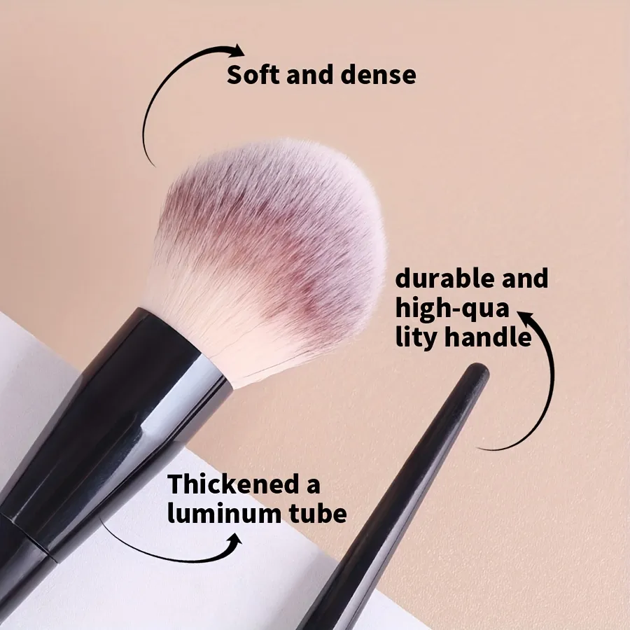 2pcs Professional Makeup Brushes with Large Soft Nylon Bristles & Elliptical/Contour Tips - Compatible for Foundation Blush Po — image 3